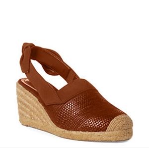 Lauren Ralph Lauren Shoes | Lauren Ralph Lauren Camel Helma Espadrille Slingback Wedge Size 7 | Color: Brown | Size: 7 | Findingunicornz's Closet